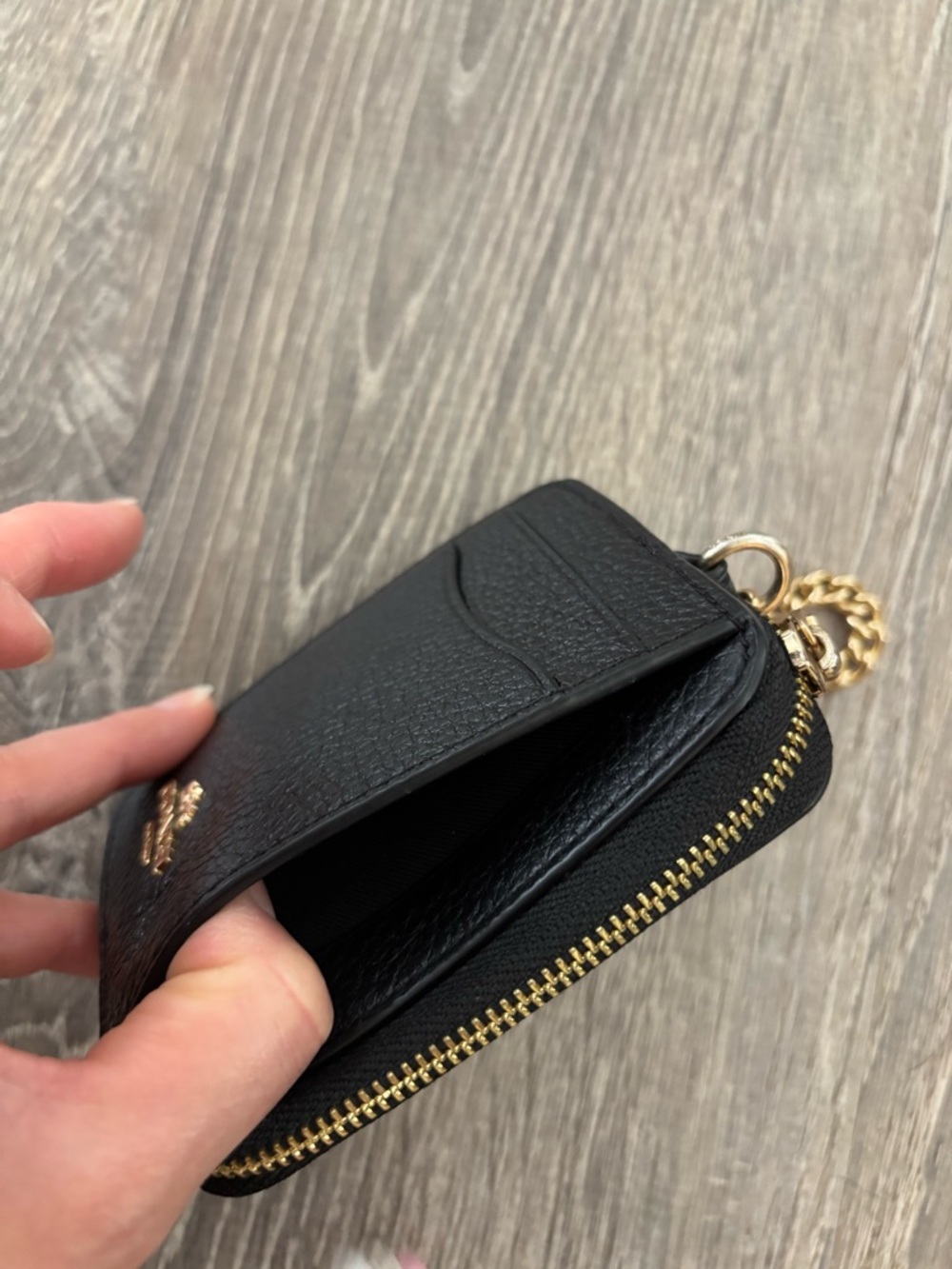 Coach Black Zip Card Case Wallet In Signature Canvas - Picture 4 of 9
